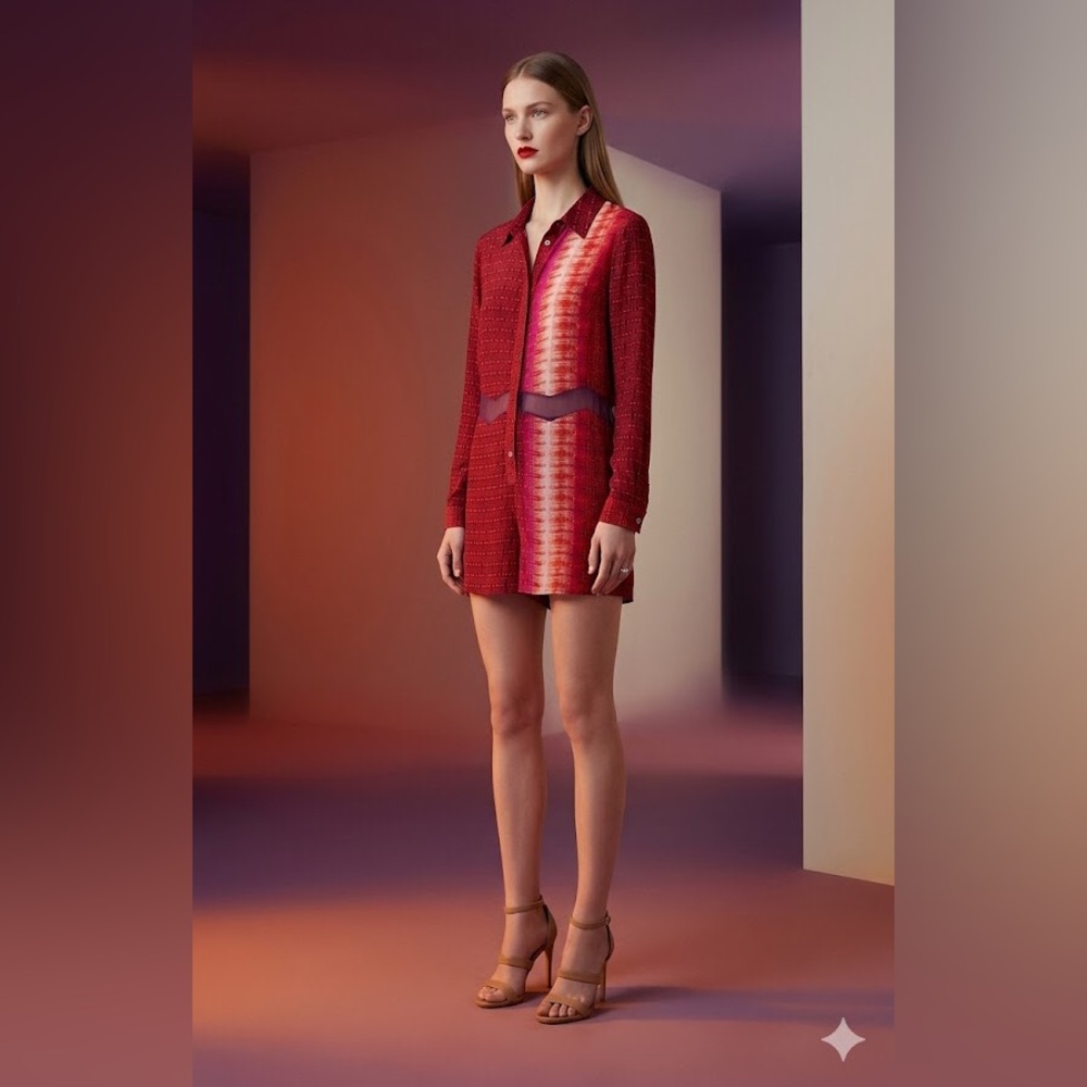 Charlotte Ronson Red and Pink Jumpsuit